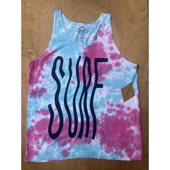 Altru Men's Cotton Tie Dye Sleeveless Surf Tank Shirt L XL - Picture 5 of 16